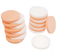 Мини-спонжи круглые, белые и бежевые, Ø35мм h4мм, 20шт